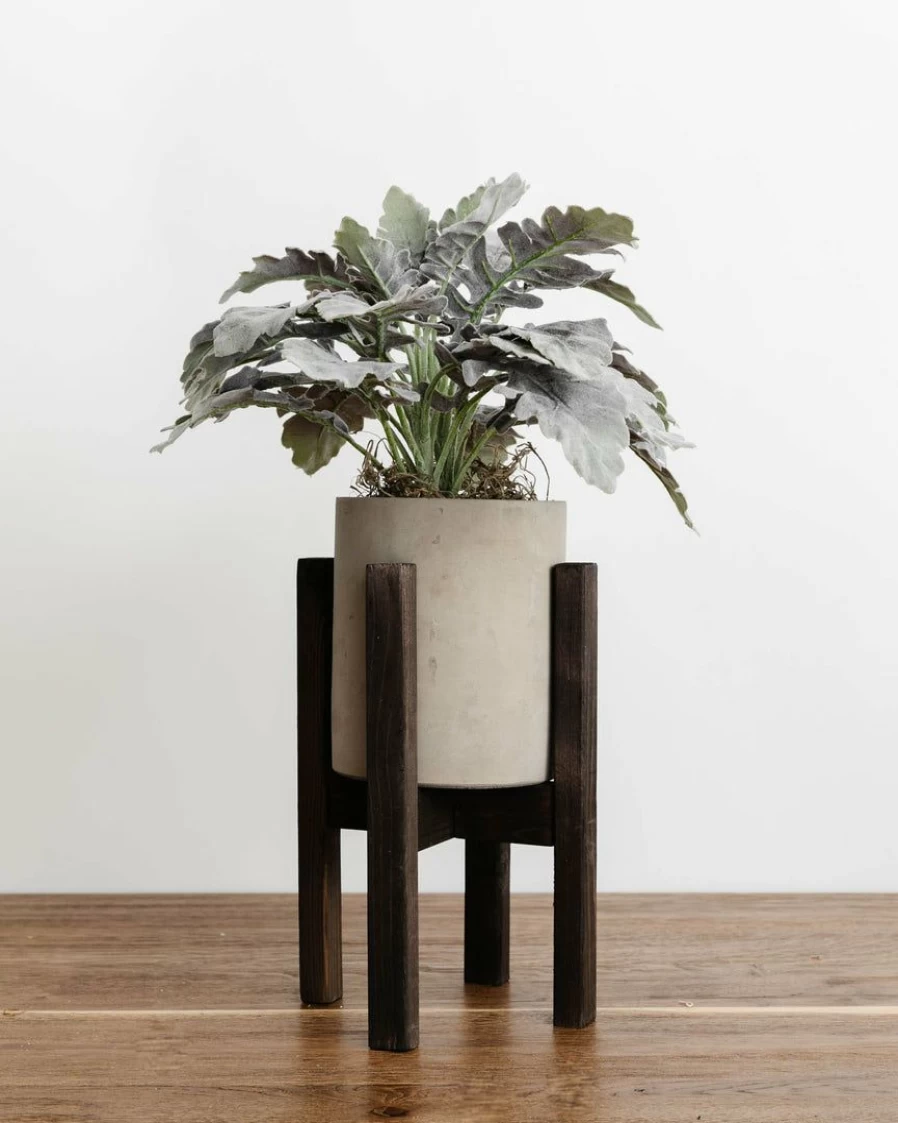 Rustic Concrete and Wood Planter - Modern Handmade Garden Decor for Indoor and Outdoor Use