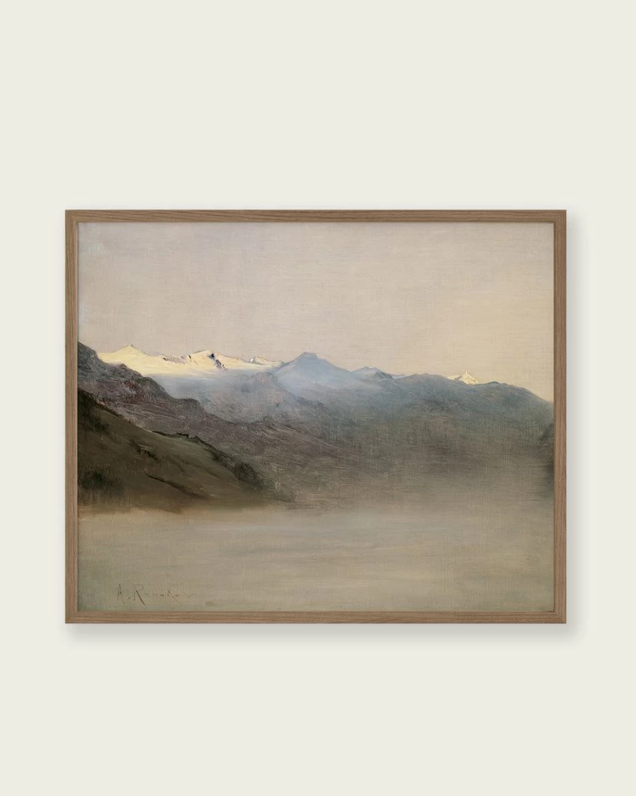 "Misty Mountains Landscape Art Print - Lone Fox Premium Wall Decor"