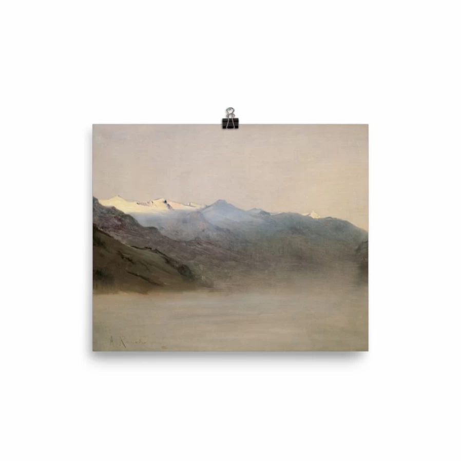 "Misty Mountains Landscape Art Print - Lone Fox Premium Wall Decor"