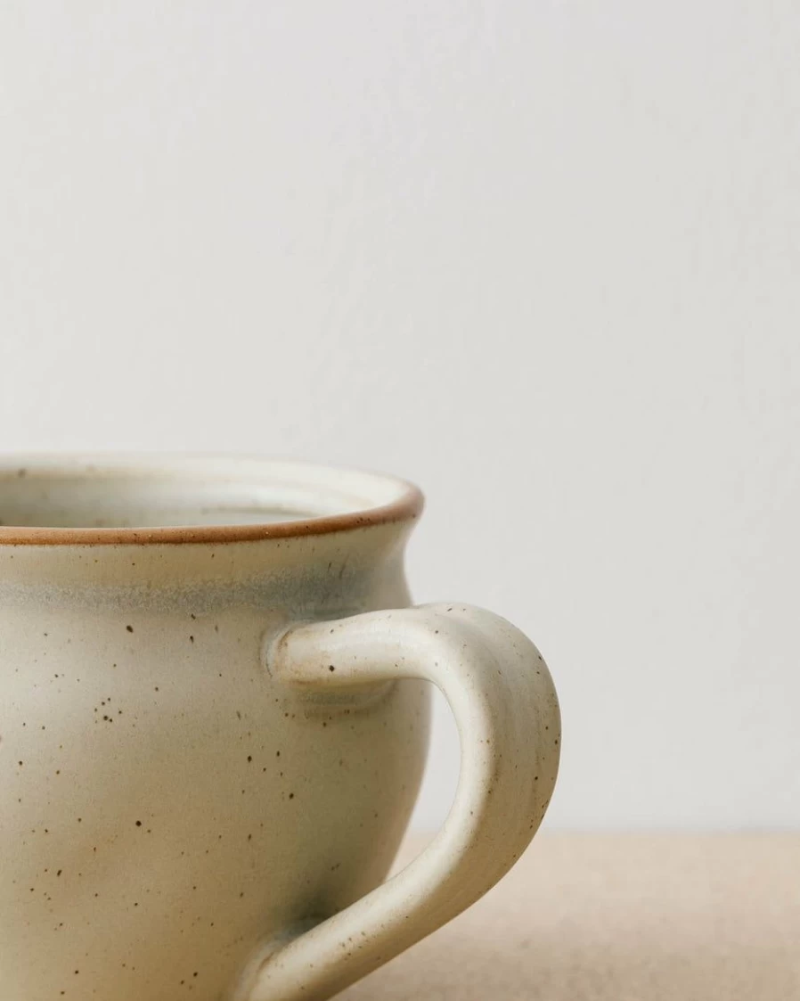 "Shai Stoneware Coffee Mug Set - 2 Handcrafted Creative Ceramic Mugs for Tea & Hot Drinks"