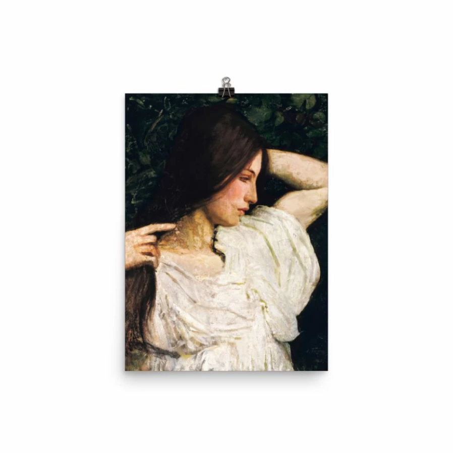 "Vintage 'Girl Arranging Her Hair' Wall Art Print - Lone Fox Best Sellers Home Decor"