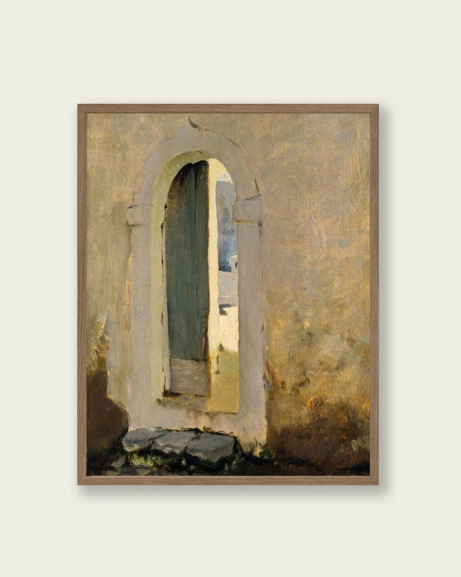 "Lone Fox 'Open Doorway, Morocco' Wall Art Print - Vintage Moroccan Doorway Poster"