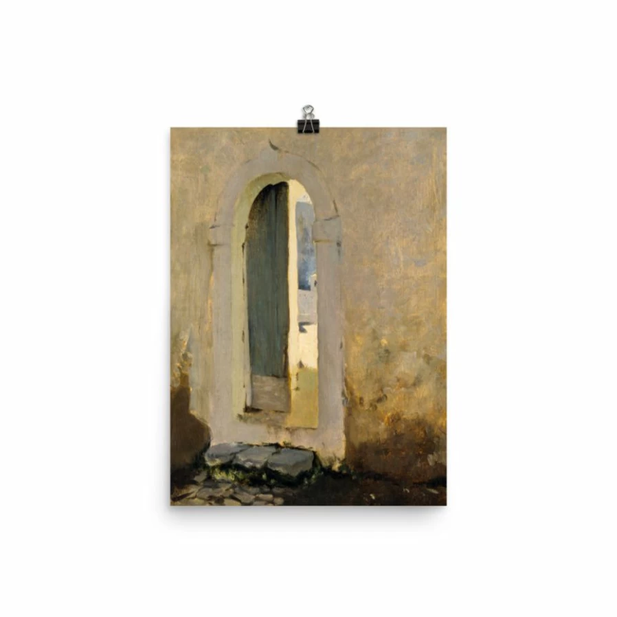 "Lone Fox 'Open Doorway, Morocco' Wall Art Print - Vintage Moroccan Doorway Poster"