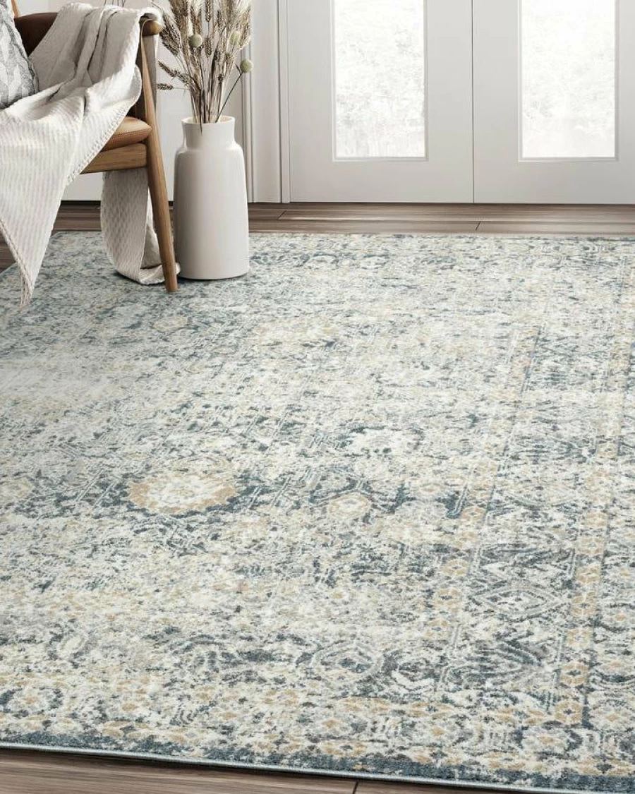 "Aria Handmade Vintage Rug - Bohemian Chic Distressed Washable Area Floor Carpet"