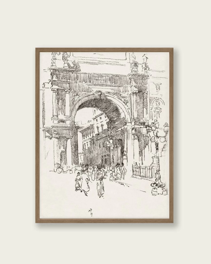 "Piazza Vittorio Emanuele II Rome Italy Landscape Art Print Poster - Lone Fox Home Decor Wall Art"