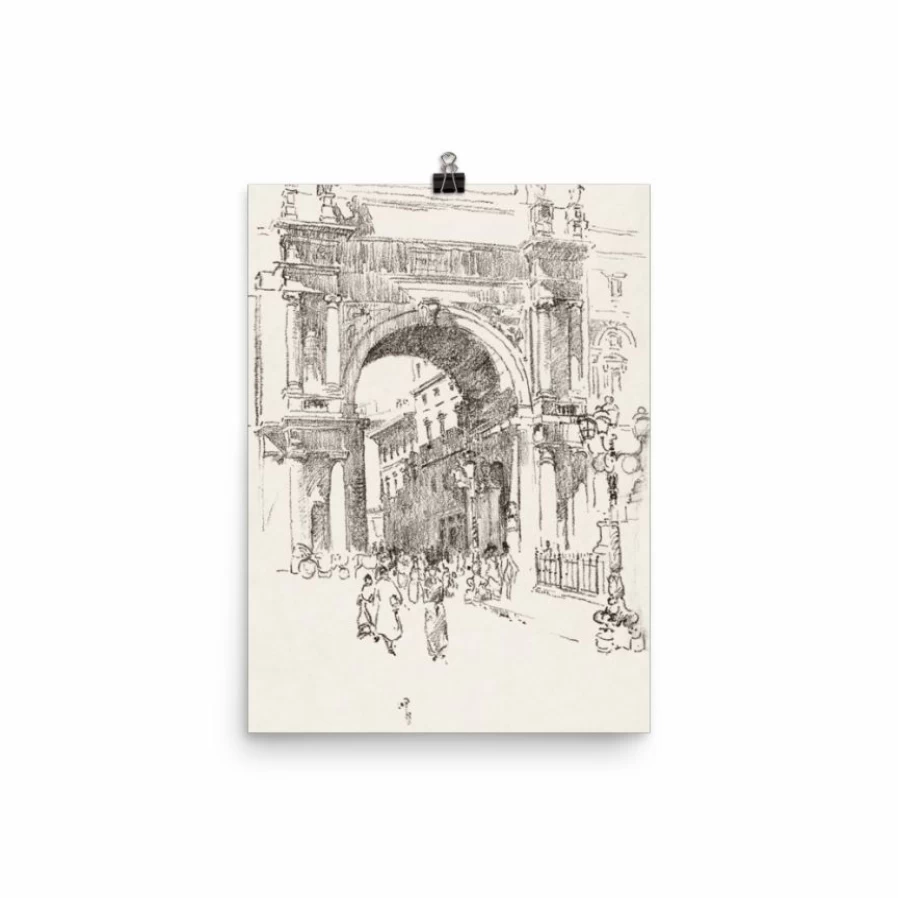 "Piazza Vittorio Emanuele II Rome Italy Landscape Art Print Poster - Lone Fox Home Decor Wall Art"