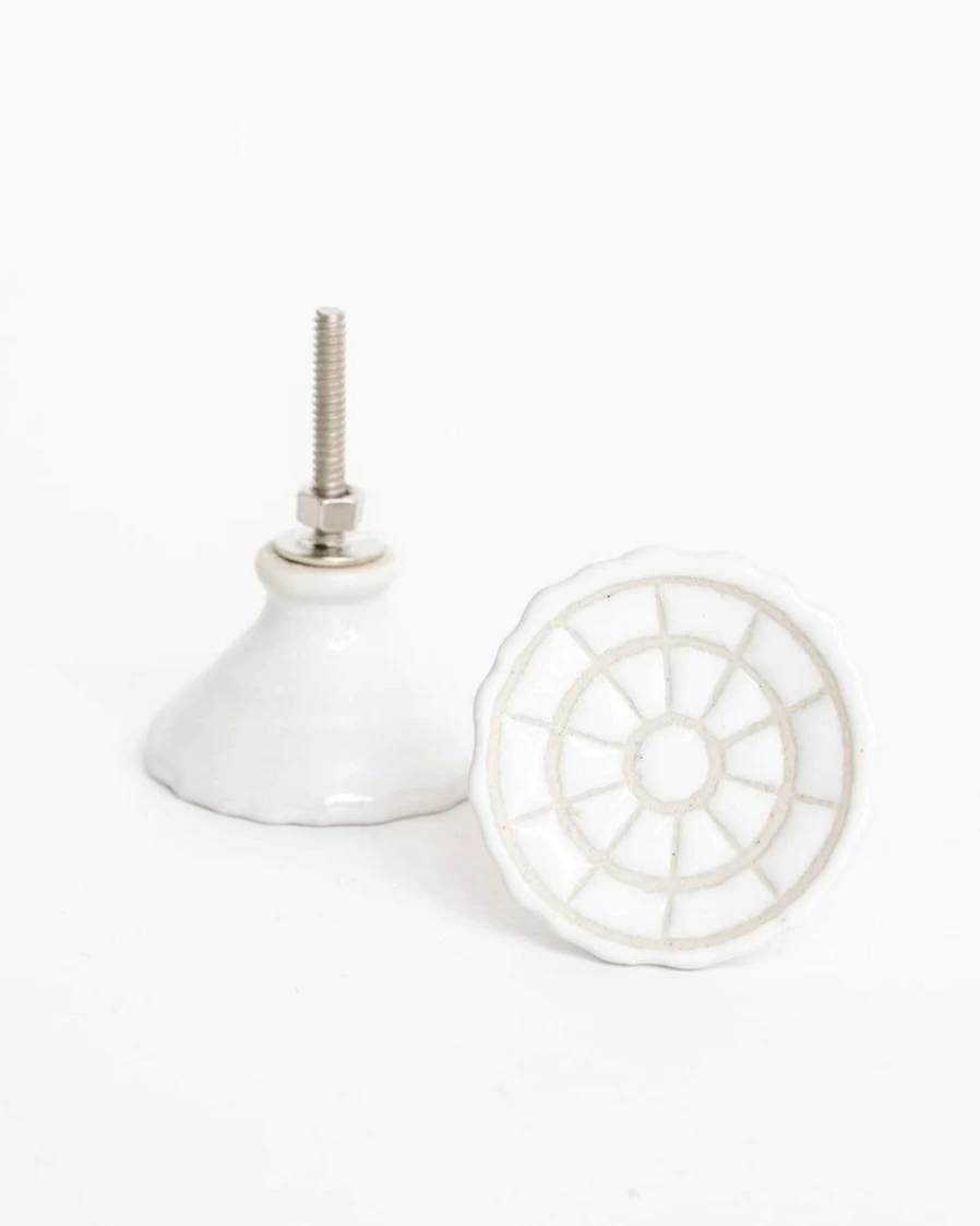 Indaba Ainsley Ceramic Cabinet Knob - Elegant Handcrafted Hardware for Home Decor