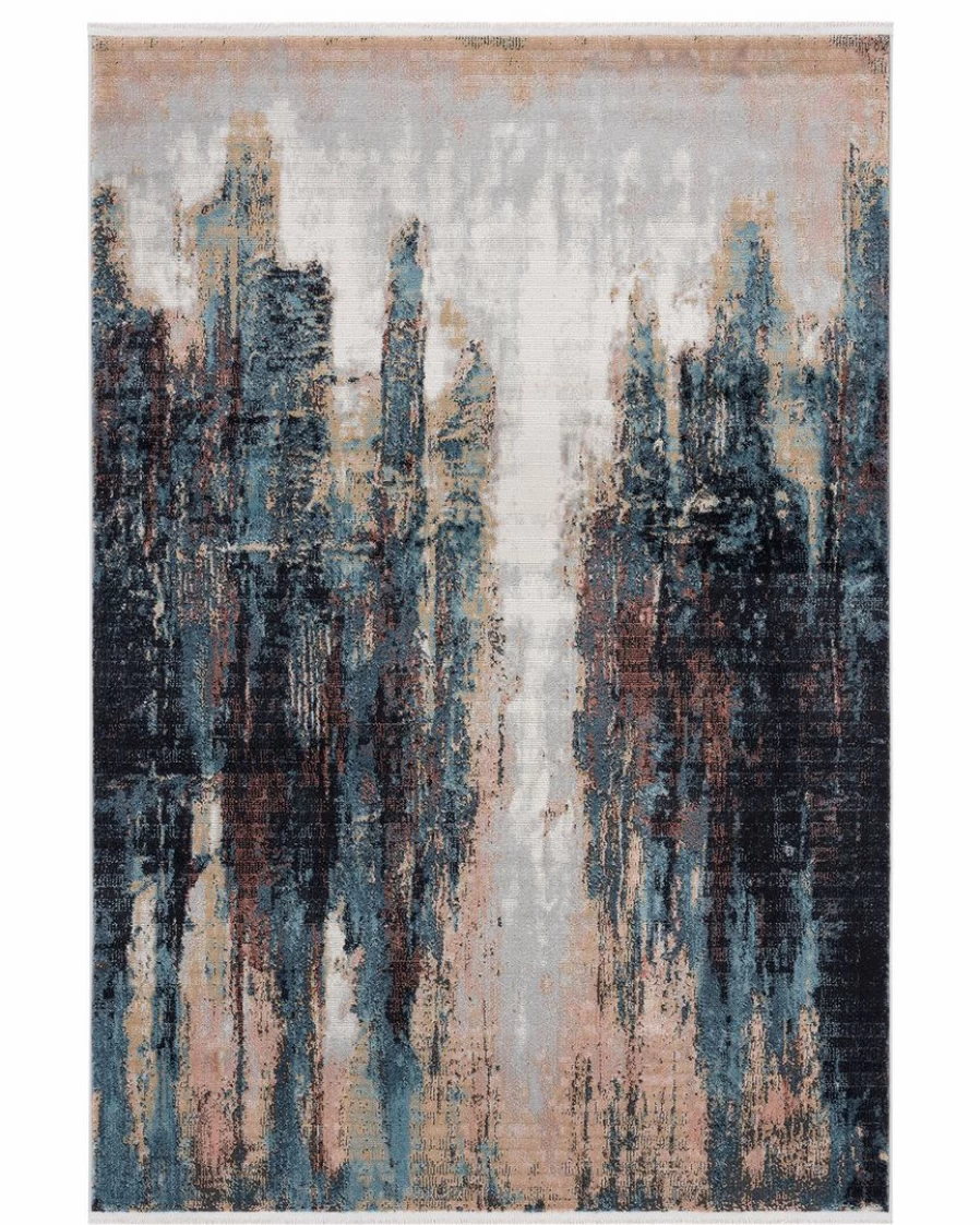 "Lone Fox Handmade Turkish Jasper Rug – Vintage Bohemian Distressed Carpet"