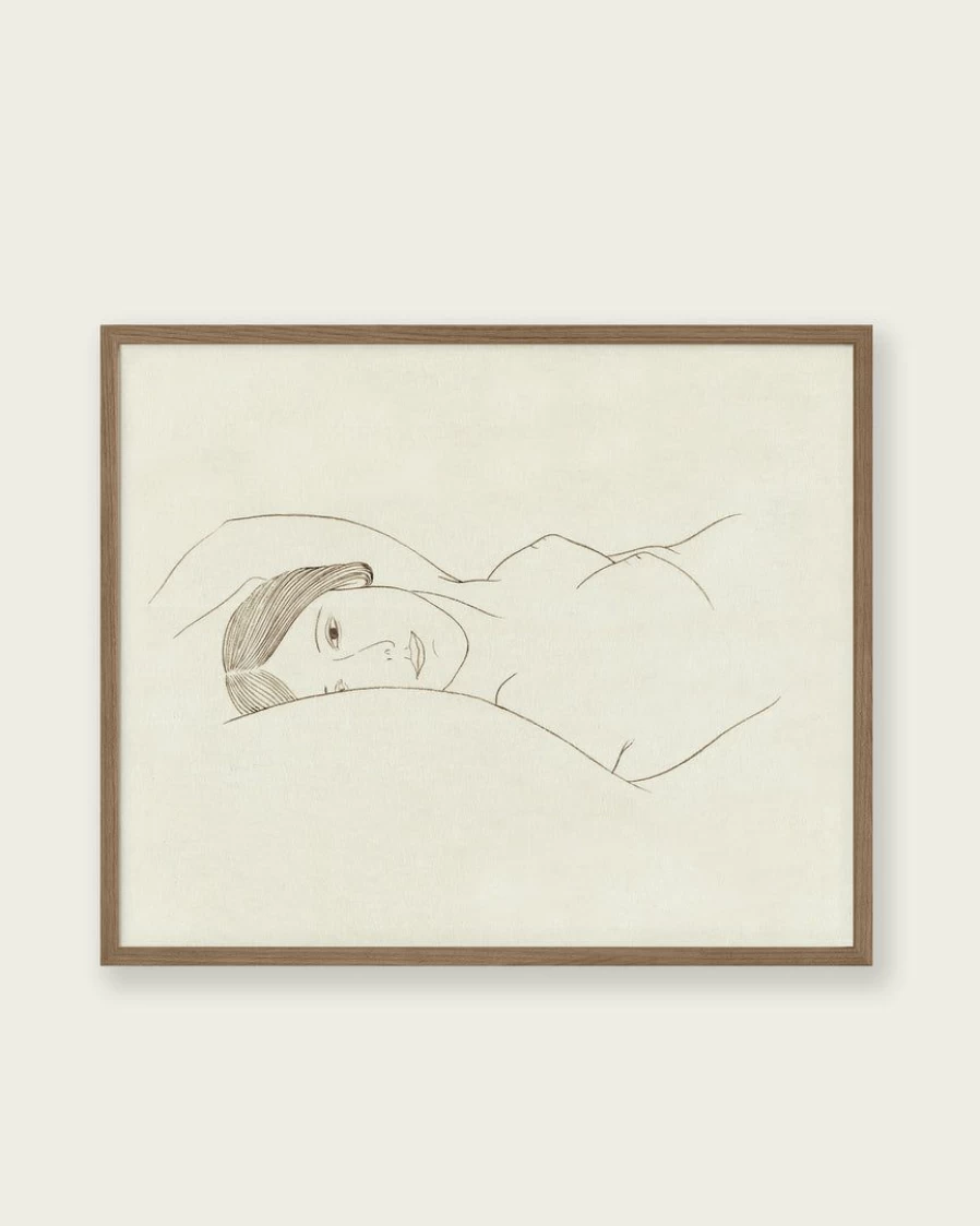 "Lone Fox 'Reclining Woman' Vintage Art Print - Premium Wall Art Decor"
