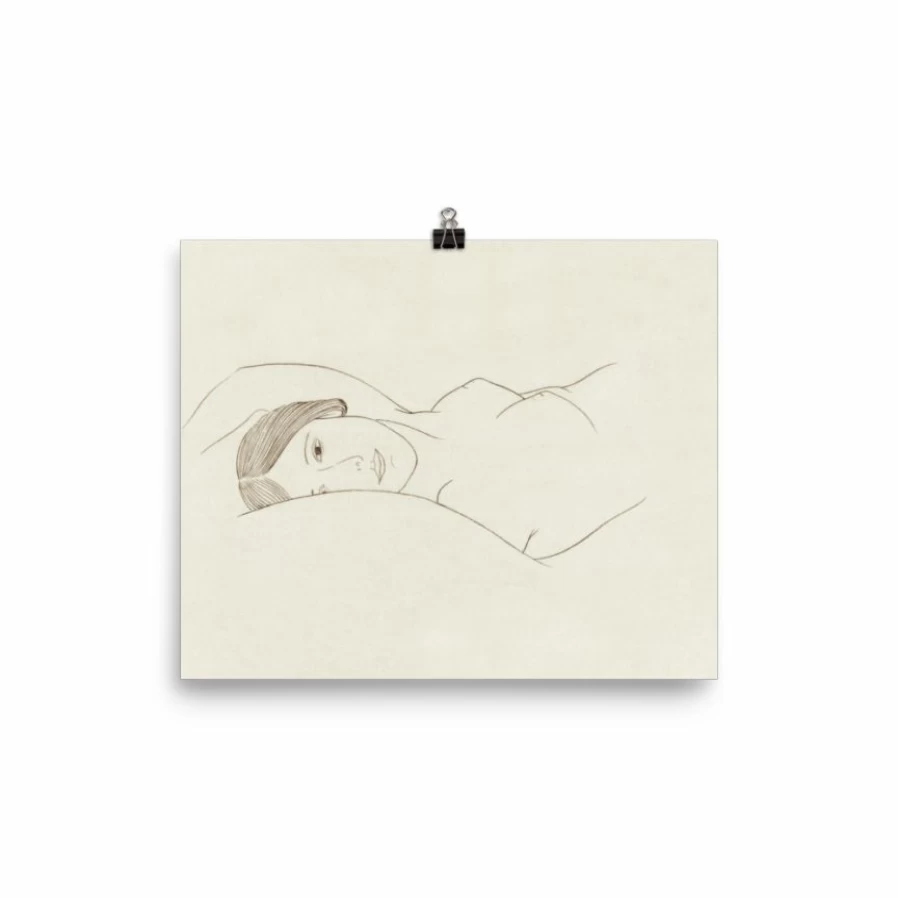 "Lone Fox 'Reclining Woman' Vintage Art Print - Premium Wall Art Decor"