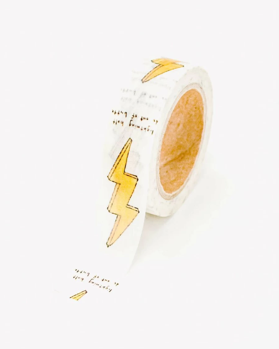 "Lightning Bolt Washi Tape for DIY Crafts - Decorative Japanese Paper Tape for Scrapbooking & Journaling"