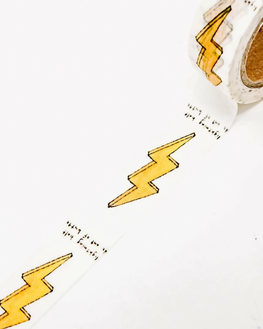 "Lightning Bolt Washi Tape for DIY Crafts - Decorative Japanese Paper Tape for Scrapbooking & Journaling"