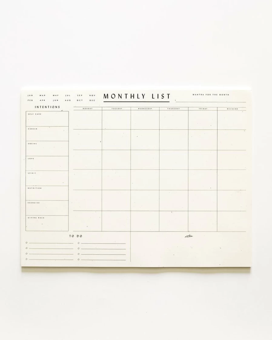 "Lone Fox Monthly Planner & List Pad – Stylish Productivity Organizer"