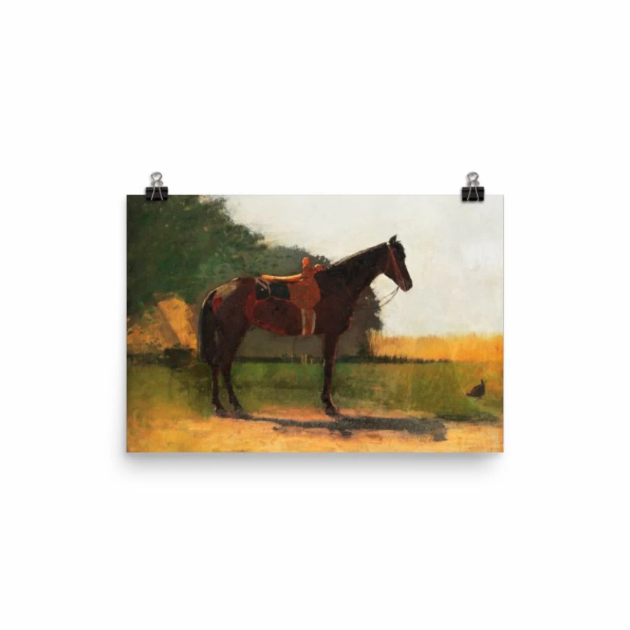 Lone Fox "Saddle Horse in Farm Yard" Vintage Art Print - Premium Wall Decor for Home & Office