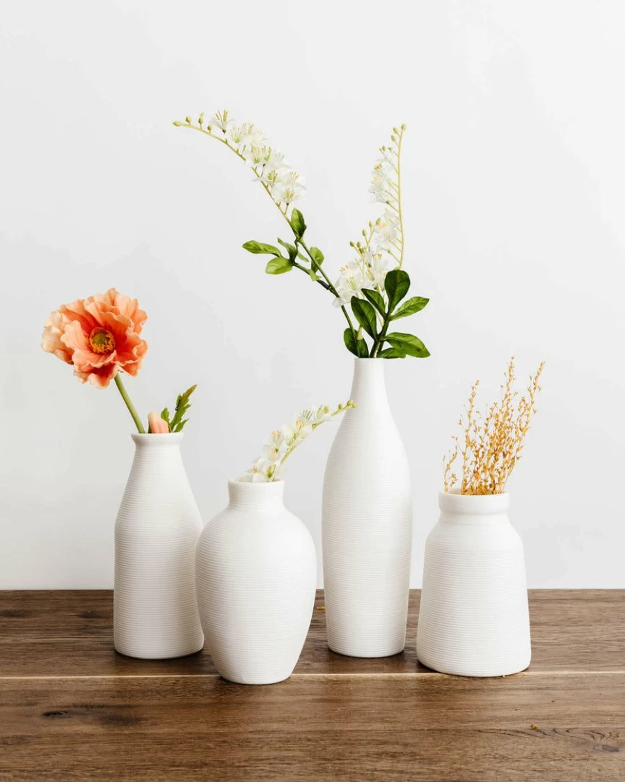 Textured Ceramic Vases for Modern Home Decor - Handcrafted Design