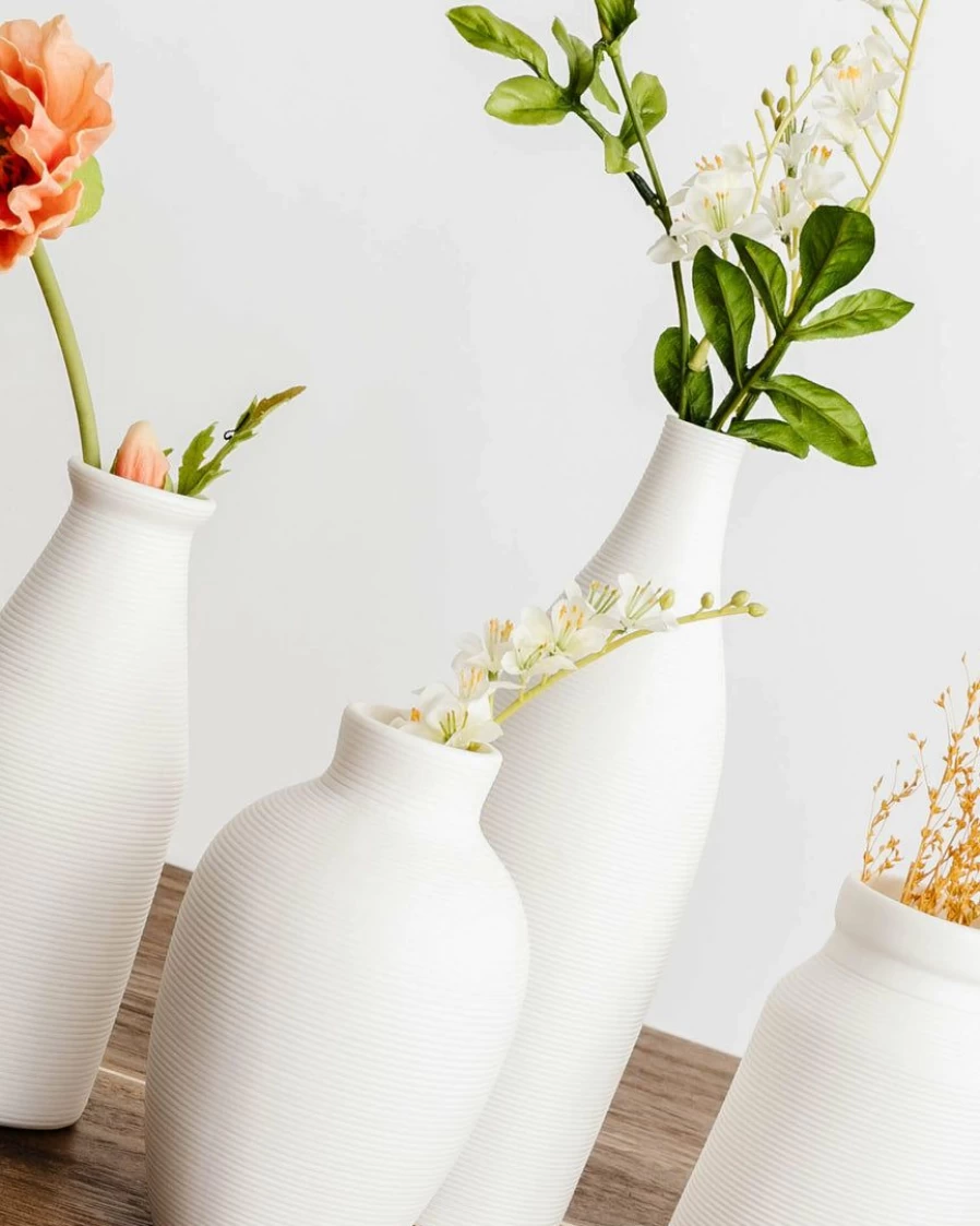 Textured Ceramic Vases for Modern Home Decor - Handcrafted Design