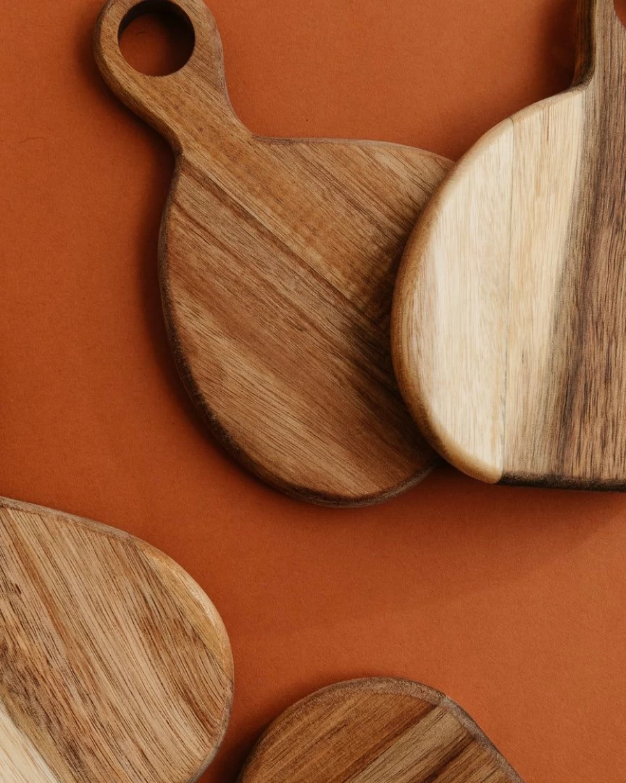 "Set of 4 Natural Wooden Tapas Coasters - Handmade Rustic Drink Coasters for Home Decor"