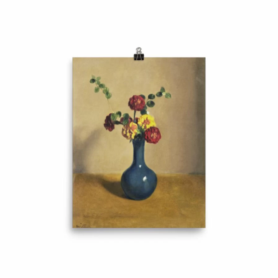 "Blue Vase Art Print - Lone Fox Modern Wall Art Decor"