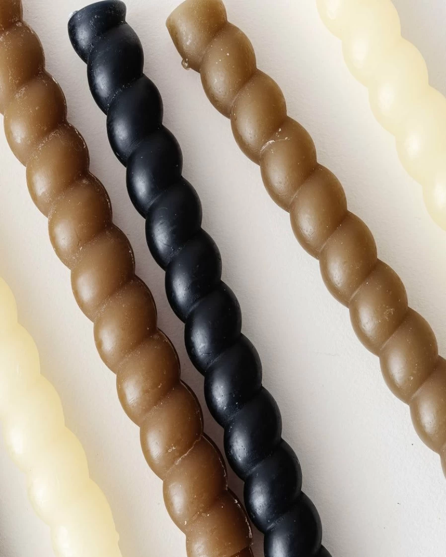 "Unique Handmade Twisted Rope Taper Candles for Decorative Lighting"