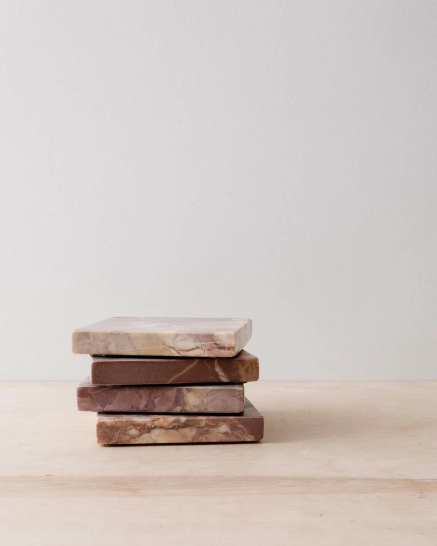 Premium Monroe Marble Coasters Set – Elegant Stone Drink Protectors for Home & Office