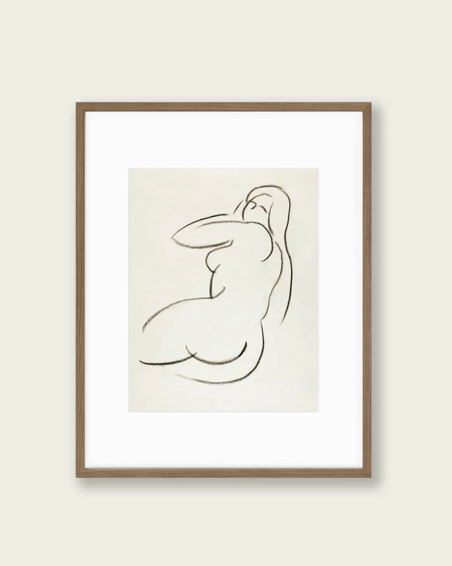 "Lone Fox 'Female Form In Pencil' Art Print - Elegant Hand-Drawn Sketch Wall Art"