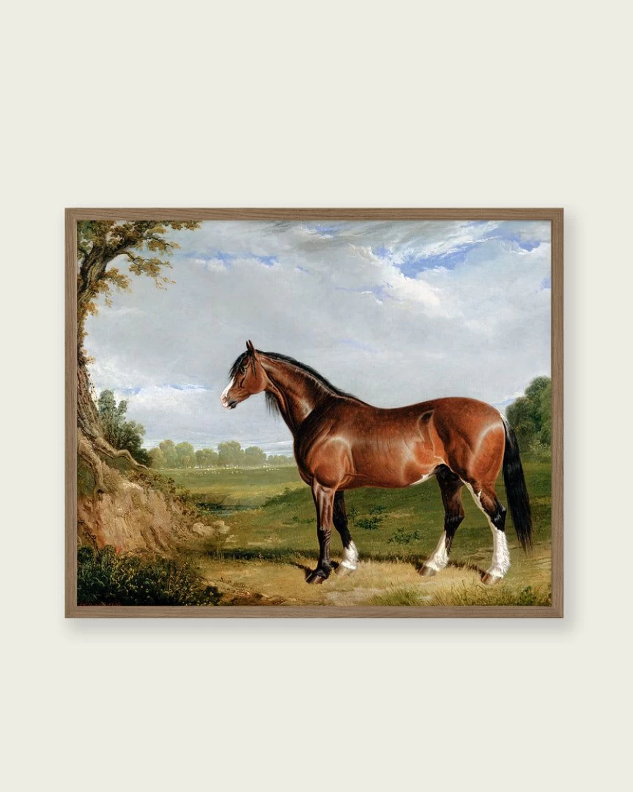 "Lone Fox 'A Clydesdale Stallion' Original Art Painting - Equine Wall Art - Handmade Horse Decor"